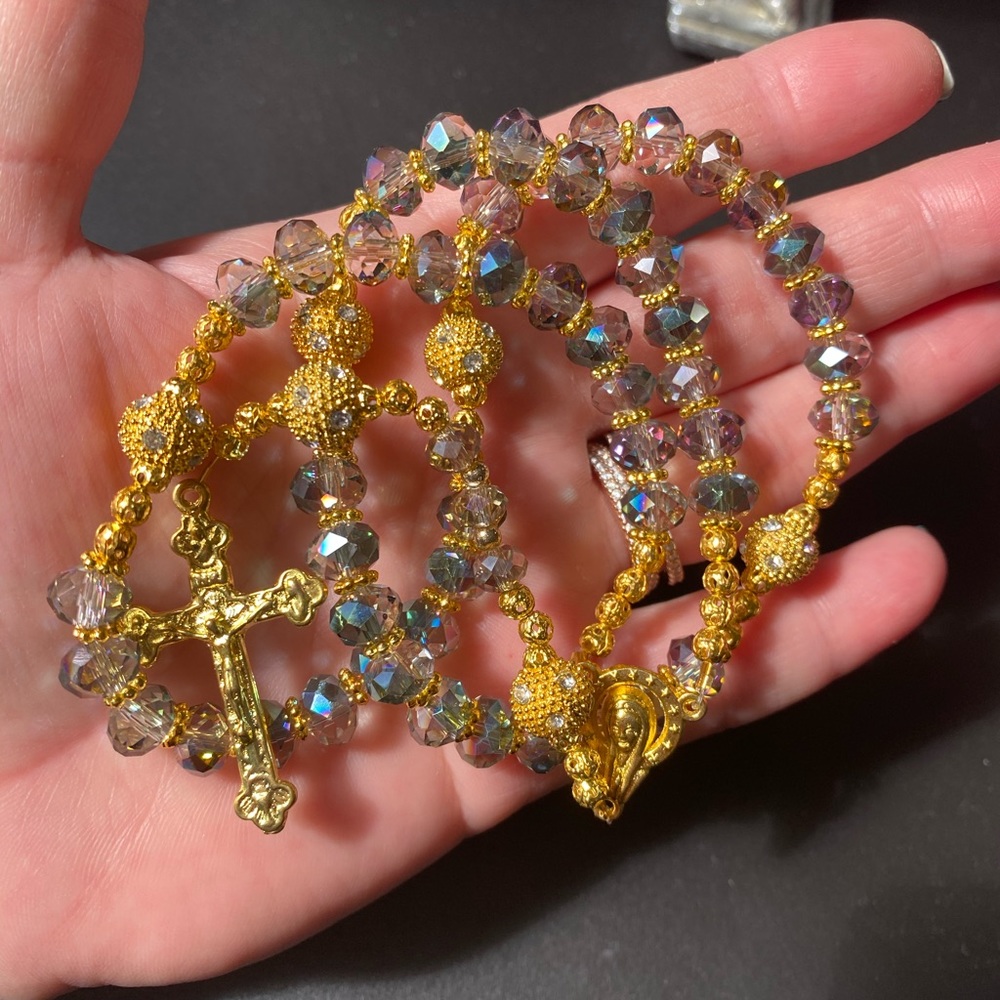 Green/gold rosary 📿